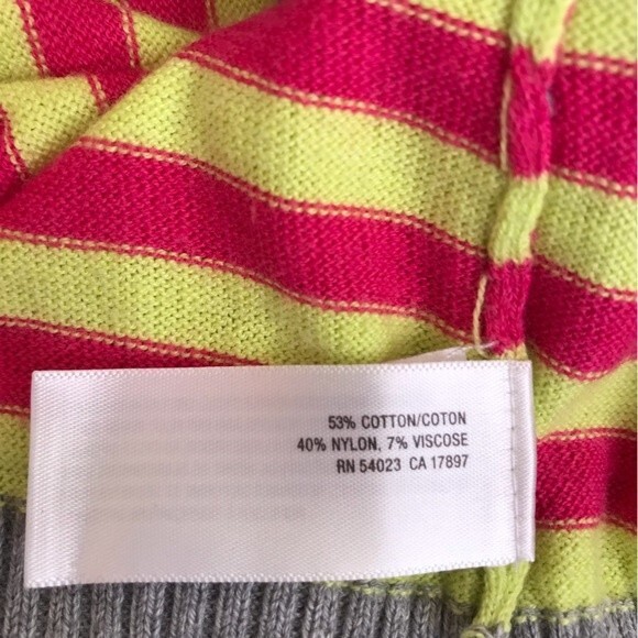 Old Navy Multicolor Stripe Deep V Neck Long Sleeve Sweater Women Size Large - Picture 9 of 11